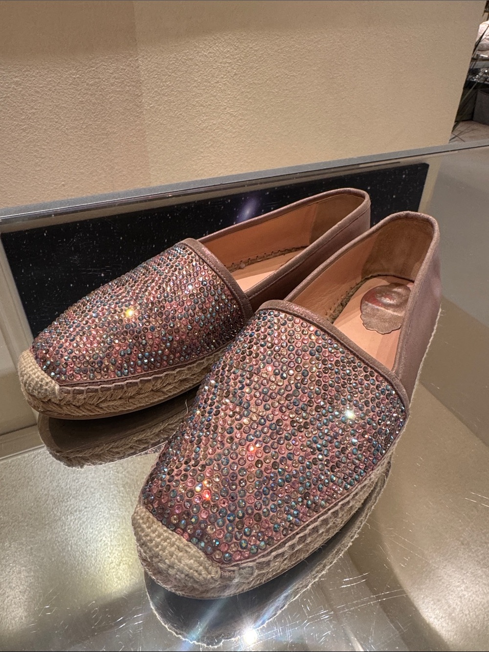 Rene Caovilla Pastel Crystal Espadrilles